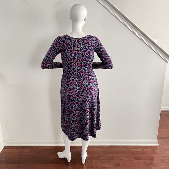 Pact Dress Animal Print Jaguar Revive Wrap Front Midi Organic Cotton M - Picture 3 of 11